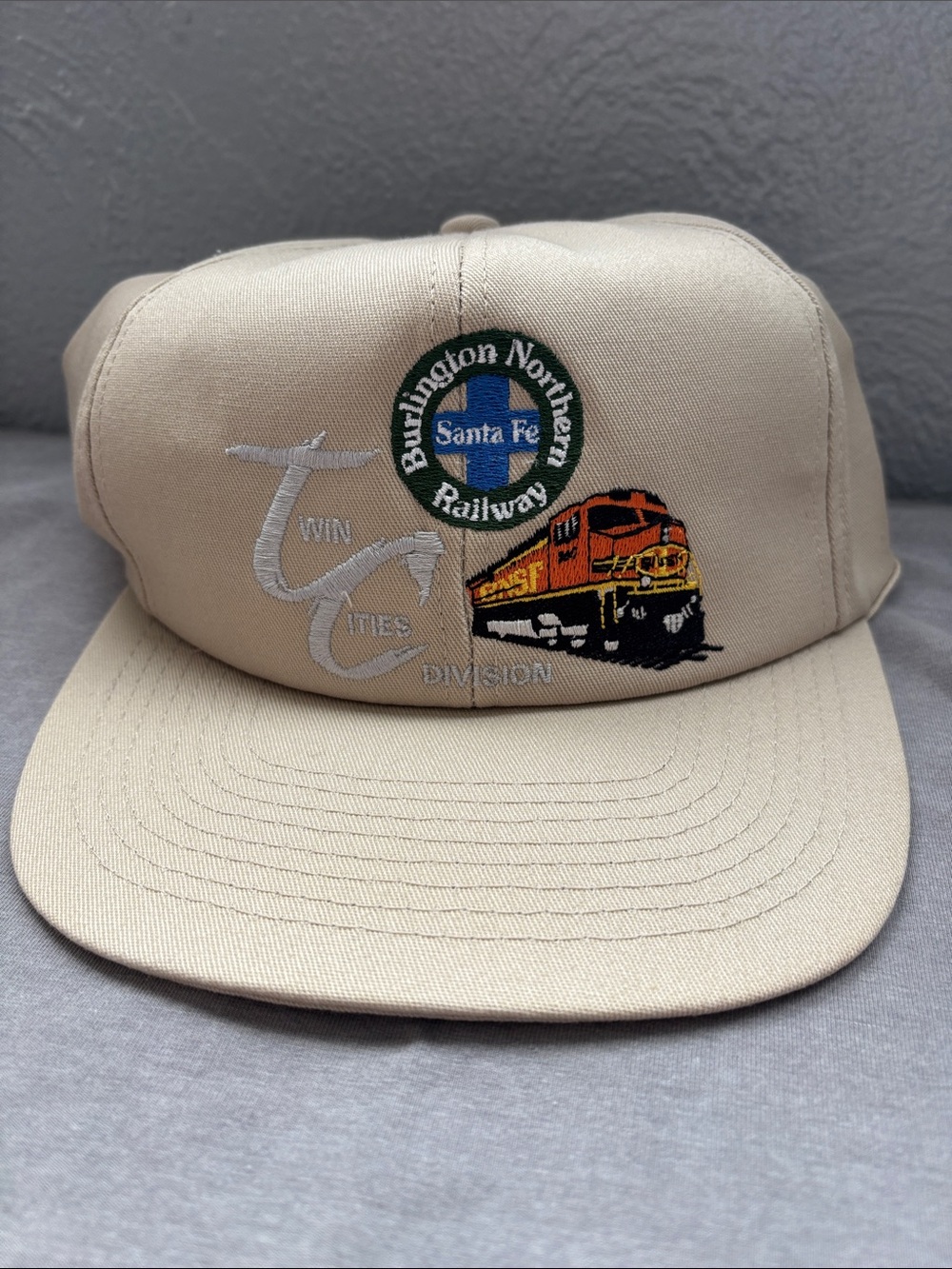 Vintage BNSF Railroad Snap Back Hat Burlington Northern Railway Santa Fe 90s